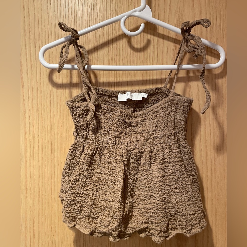 Women’s ASTR The Label Brown Ruched Tank top Size Small